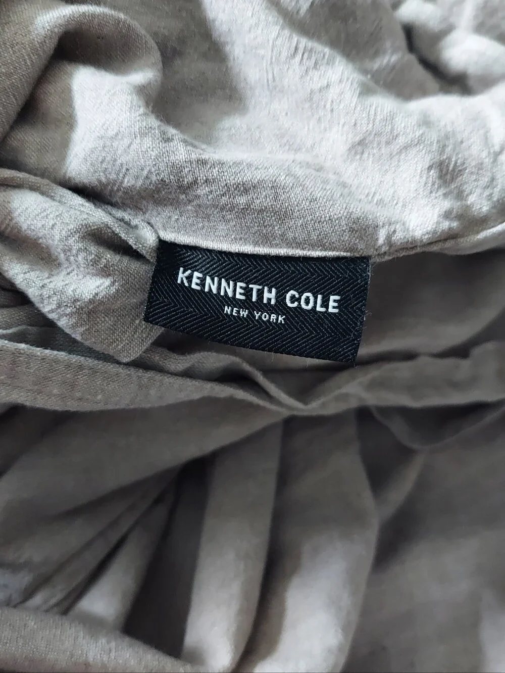Kenneth Cole Linen Cotton Blend Beige Duvet Cover King Size Bed